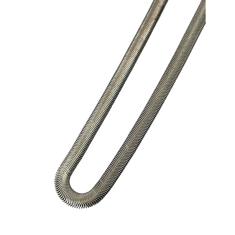 Sterling Silver 925 Herringbone Chain Necklace 17.5" 5MM Classic Versatile Sleek - Picture 6 of 11